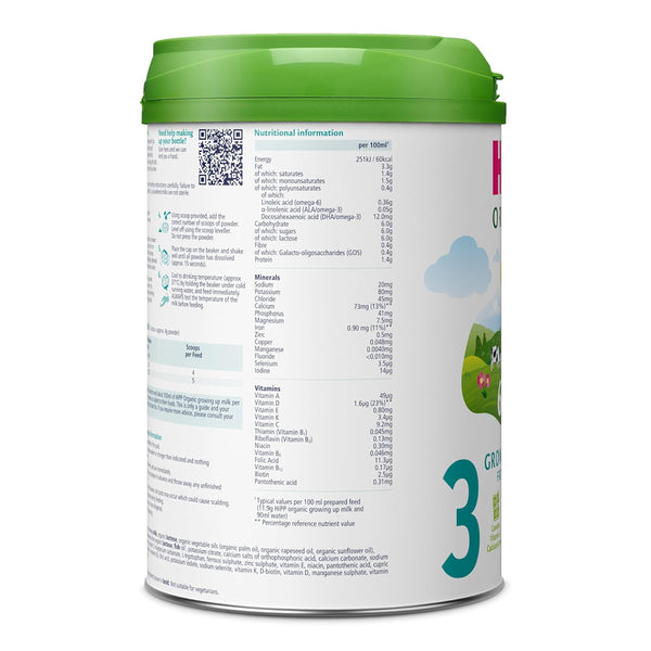Hipp Organic 3 Growing Up Toddler Formula 12+ Months 800g