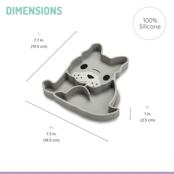 Melii 100% Food Grade Silicone Plate Suction Base With Divided Sections - Bulldog