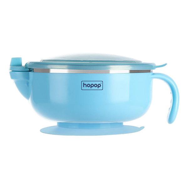 Hopop Baby Stainless Steel Bowl with Lid & Suction Base - Dezine Kids
