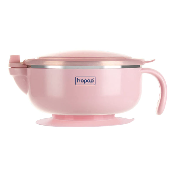 Hopop Baby Stainless Steel Bowl with Lid & Suction Base - Dezine Kids