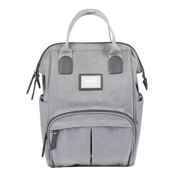 Beaba Wellington Diaper Bag, Large Capacity Baby Bag with Changing Mat, Durable, Water Resistant - Heather Grey