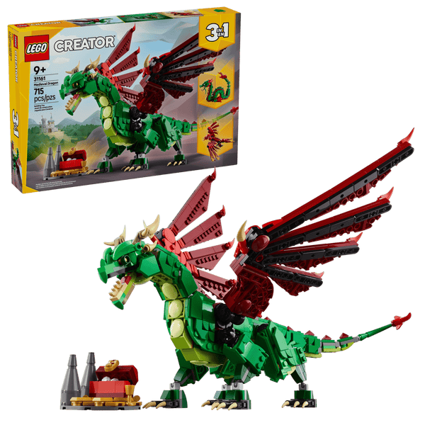 Lego Creator 3 in 1 Medieval Dragon Creature Toy Playset - Dezine Kids