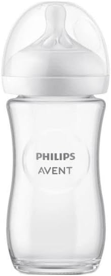 Philips Avent Natural Response Glass Baby Feeding Bottle (1 Month+) - 240 ml