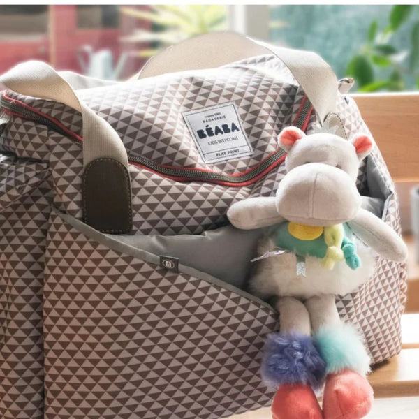 Beaba Sydney II Changing Baby Diaper Bag - Grey & Coral