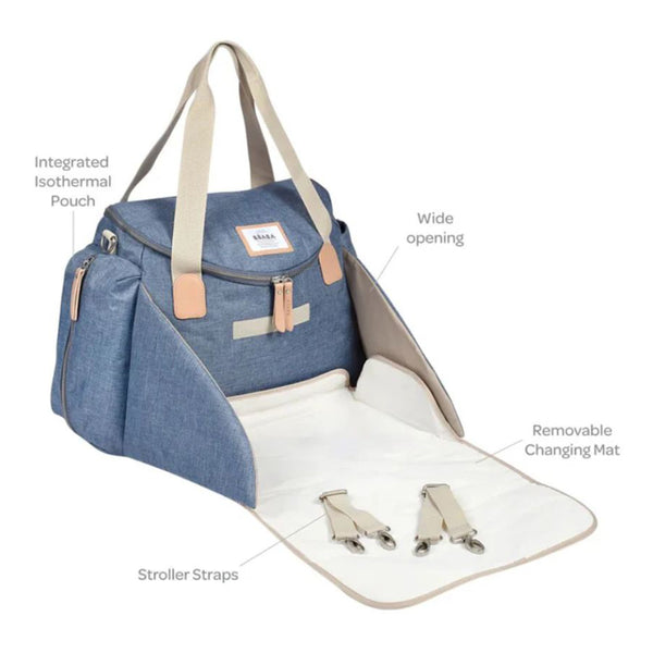 Beaba Sydney II Changing Baby Diaper Bag - Heather Blue