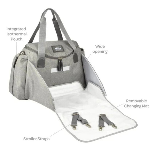 Beaba Sydney II Changing Baby Diaper Bag - Heather Grey