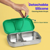 Basil 2 Compartment Stainless Steel Lunchbox with Plastic Lid - Retro Stack