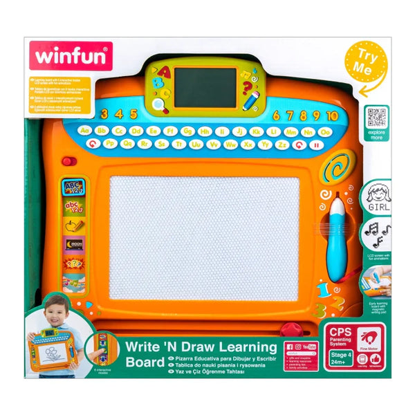 Winfun Write 'N Draw Learning BoardMagnetic Writing Pad with LCD - Dezine Kids