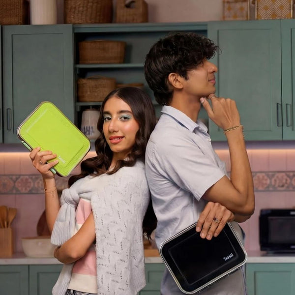 Basil 3 Compartment easy open-close Lunchbox - Matcha