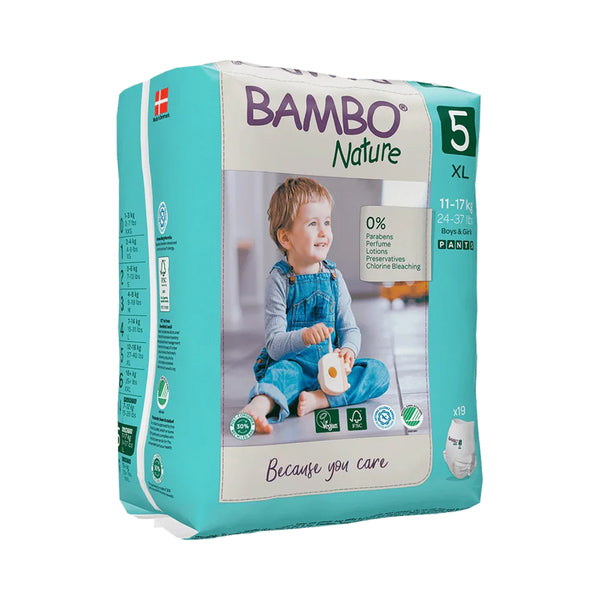 Bambo Nature Pant Style Diapers, Size 5 XL Size (11-17 Kgs) 19pcs - Dezine Kids