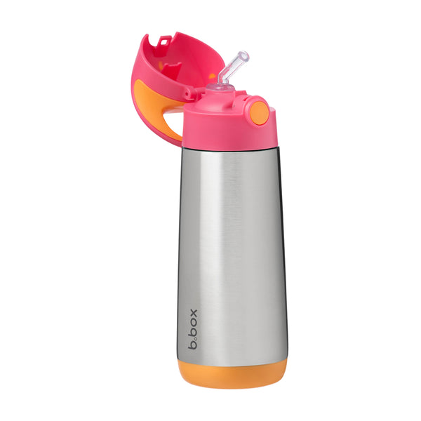 B.Box Insulated Drink Bottle Sipper 500 ml - Strawberry Shake Pink Orange
