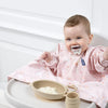Bibado Long Sleeve Coverall Weaning Bib - Botanical Bunnies Pink