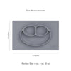 Ezpz Happy Mat 100% Food Grade Silicone Toddler Suction Plate with Built In Placemat, Smile Design Divided Plate - Grey