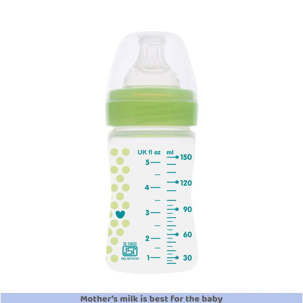 Chicco Well Being 0M+ Slow Flow Baby Bottle 150ml - Green