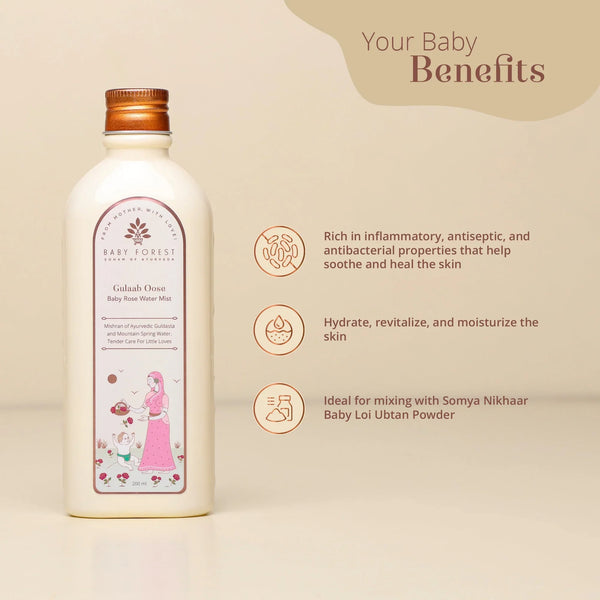 Gulaab Oose Baby Rose Water Mist 200 Ml - dezinekids.com