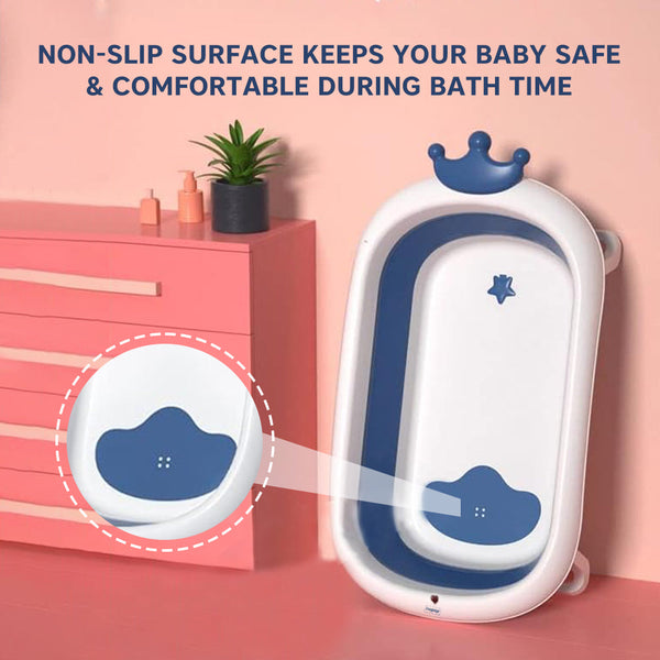 Hopop Deluxe Foldable Baby Bath Tub with Non-Slip Base & Soft Edges - Dezine Kids