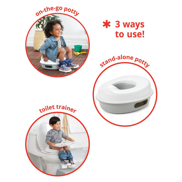 Skip Hop Potty Training Go Time 3 in 1 Potty - White & Grey