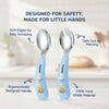 Hopop Stainless Steel Spoon & Fork Set with Travel Case - Portable & Durable - Dezine Kids