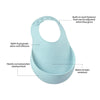 Beaba Silicone Waterproof Baby Feeding Bib with Food Catcher Pocket, BPA-Free, Easy to Clean -Airy Green