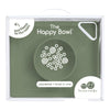 EzPz Happy Bowl 100% Food Grade Silicone Suction Bowl with Built In Placemat - Olive
