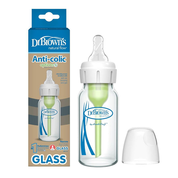 Glass Feeding Bottle Narrow Neck Options+ Anti Colic 4Oz 120Ml