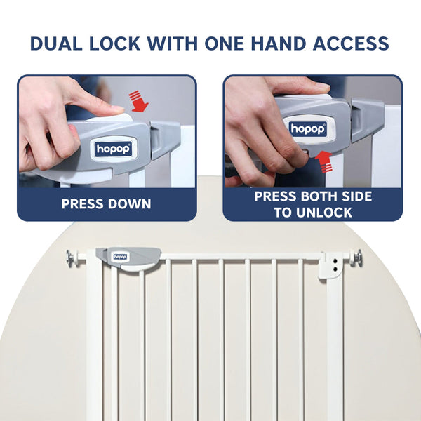 Hopop Baby Safety Gate for Kids with Two-Way Auto-Close- 75x85 Cm - Dezine Kids