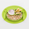 EzPz Mini Feeding Set for Toddlers (Mat, Spoon & Fork) - Lime