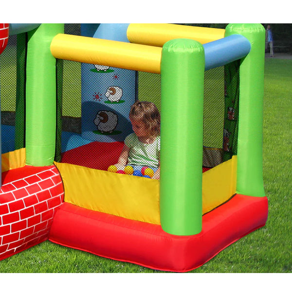 Happy Hop Castle Bouncer With Farmyard Ballpit