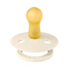 Bibs Colour Natural Rubber Baby Pacifiers with Round Nipple, Size 2 (6+ Months) Pack of 2 - Ivory/Blush