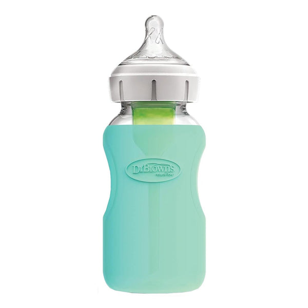 Dr.Browns Kidsland Wide Neck Glass Bottle Sleeve 270ml - Mint