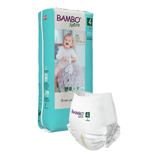 Bambo Nature Pant Style Diapers, Size 4, L Size (7-15 Kgs) 40pcs - Dezine Kids