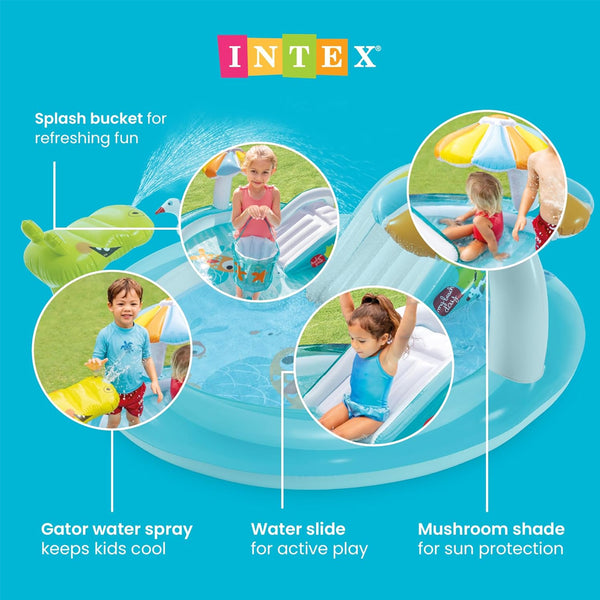 Intex Gator Inflatable Play Center with Slide - Dezine Kids