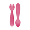 EzPz Mini Utensils for Toddlers (Spoon & Fork) - Pink