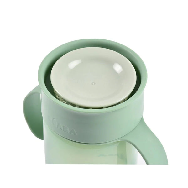 Beaba 360° Baby Learning Cup with Anti-Drip Disc, Dual handle & Spillproof Sippy Cup for Toddlers, 340 ml - Sage Green
