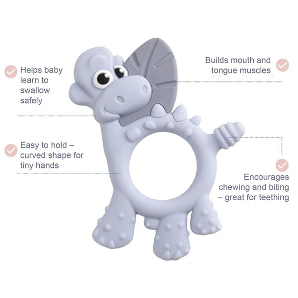 Bibado Dotty The Dinosaur Silicone Teether - Mist