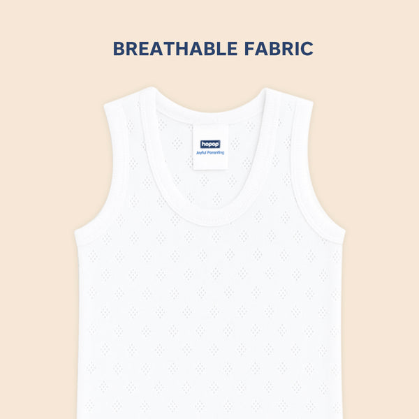 Hopop Baby 100% Soft & Stretchable Cotton Sleeveless Vest with Round Neck Design