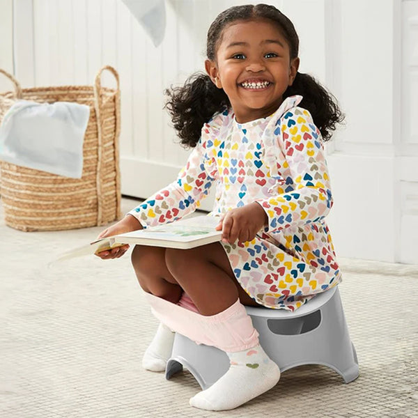 Skip Hop Easy Comfort Potty Chair With Side Handles, 18 to 36M - White & Grey