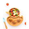 Eco Rascals Bamboo Duck Shaped Plate, Baby Led Weaning, Section Plate with Strong Suction