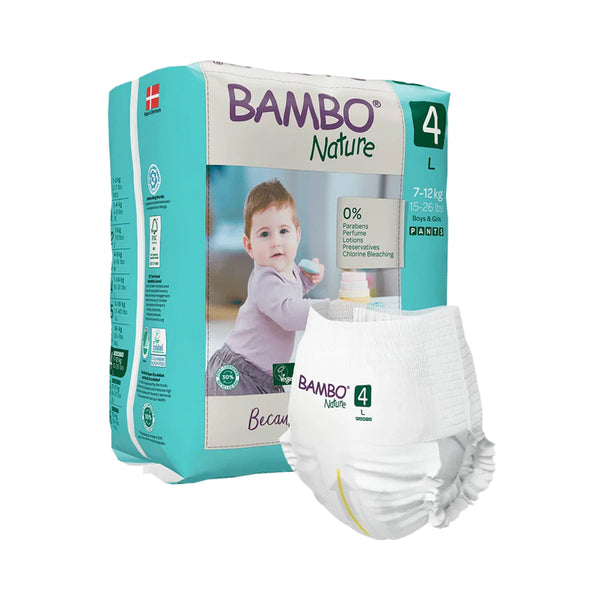 Bambo Nature Pant Style Diapers, Size 4, L Size (7-15 Kgs) 20pcs - Dezine Kids