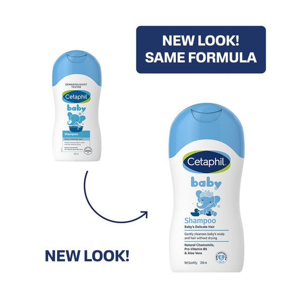 Cetaphil Baby Tear Free Shampoo with Natural Chamomile & Aloe Vera - 200 ml - Dezine Kids