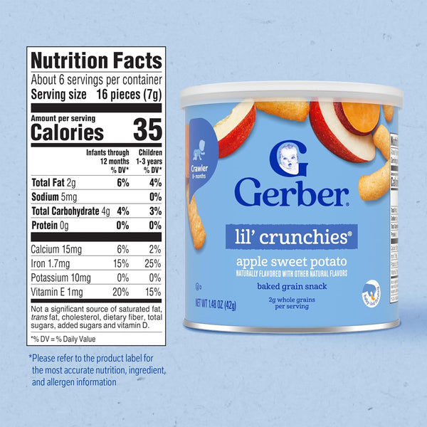 Gerber Lil Crunchies for Crawlers, 8+ months - Apple Sweet Potato