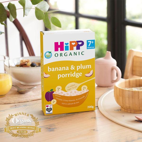 HiPP Organic Banana & Plum Porridge - Baby Cereal 200g