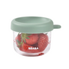 Beaba Glass Storage Container, Airtight Container with Graduation Measuring Scale, 150 ml - Sage Green