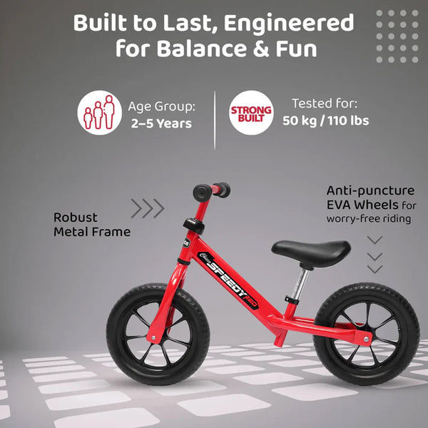 Chicco Speedy Red Balance Bike with Adjustable Seat Height & Handle Bar Height - Red