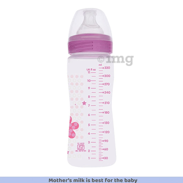 Chicco Well Being Polypropylene Feeding Bottle 330ml for 4M+ - Pink