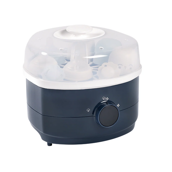 Beaba 2 in 1 Baby Bottle Sterilizer and Dryer, 8 Min Steam Sterilization, 3 Modes Sterilize, Dry or Both, Capacity for 6 Bottles -Night Blue