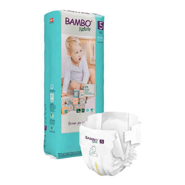 Bambo Nature Tape Diapers, Size 5 XL Size (11-17 Kgs) 44pcs - Dezine Kids