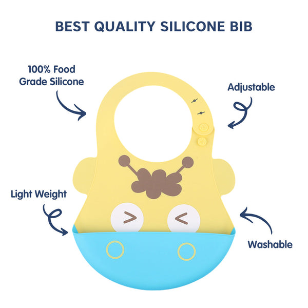 Hopop Easy Clean Crumb Catcher Silicone Bib - Dezine Kids