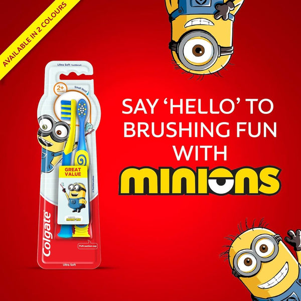 Colgate Palmolive Kids Toothbrush Extra Soft 2 count for 2+ year Baby - Minion
