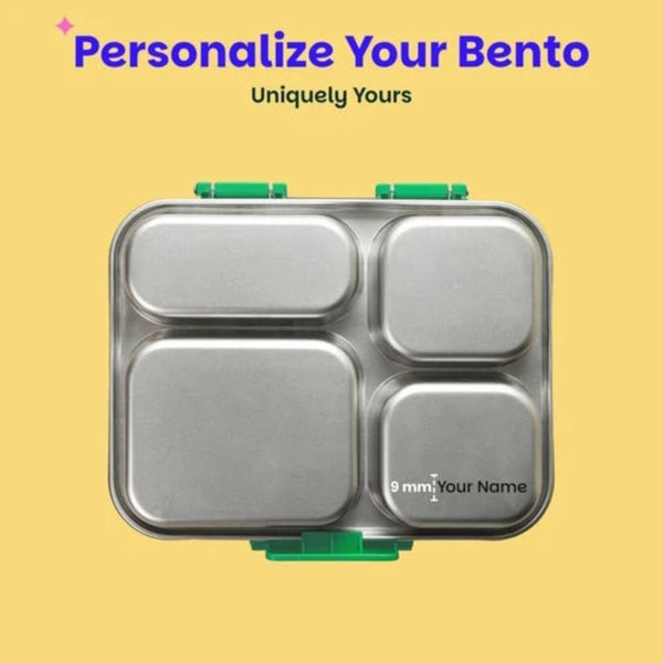 Basil 4 Compartment Stainless Steel Lunchbox with Plastic Lid - Retro Stack